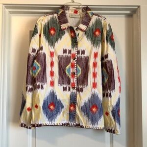 NWOT Michonet Womens Button Up Sz S Western Embroidered Colorful Cowgirl Cowboy